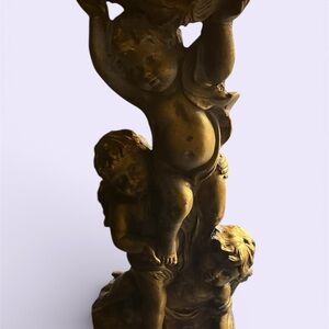 Elegant Gold Cherub Statue